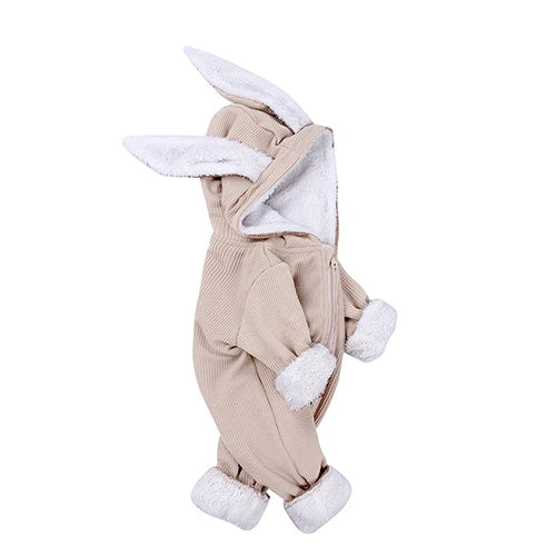 Kids Tales Bunny Hugs Cotton-Blend Hooded Baby Romper