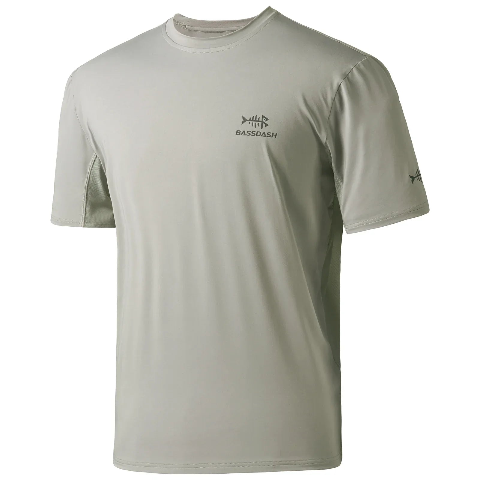 BASSDASH Men’s UPF 50+ Sun Protection Fishing Shirt Ash Grey