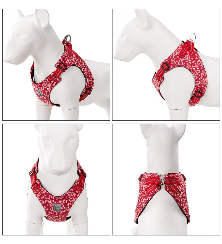 Truelove Pet Harness Floral Doggy Harness Dog Vest Type Dog Walking Chain Small Medium Puppy Cat Printed Cotton TLH1912