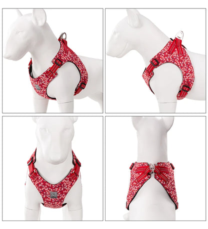 Truelove Pet Harness Floral Doggy Harness Dog Vest Type Dog Walking Chain Small Medium Puppy Cat Printed Cotton TLH1912