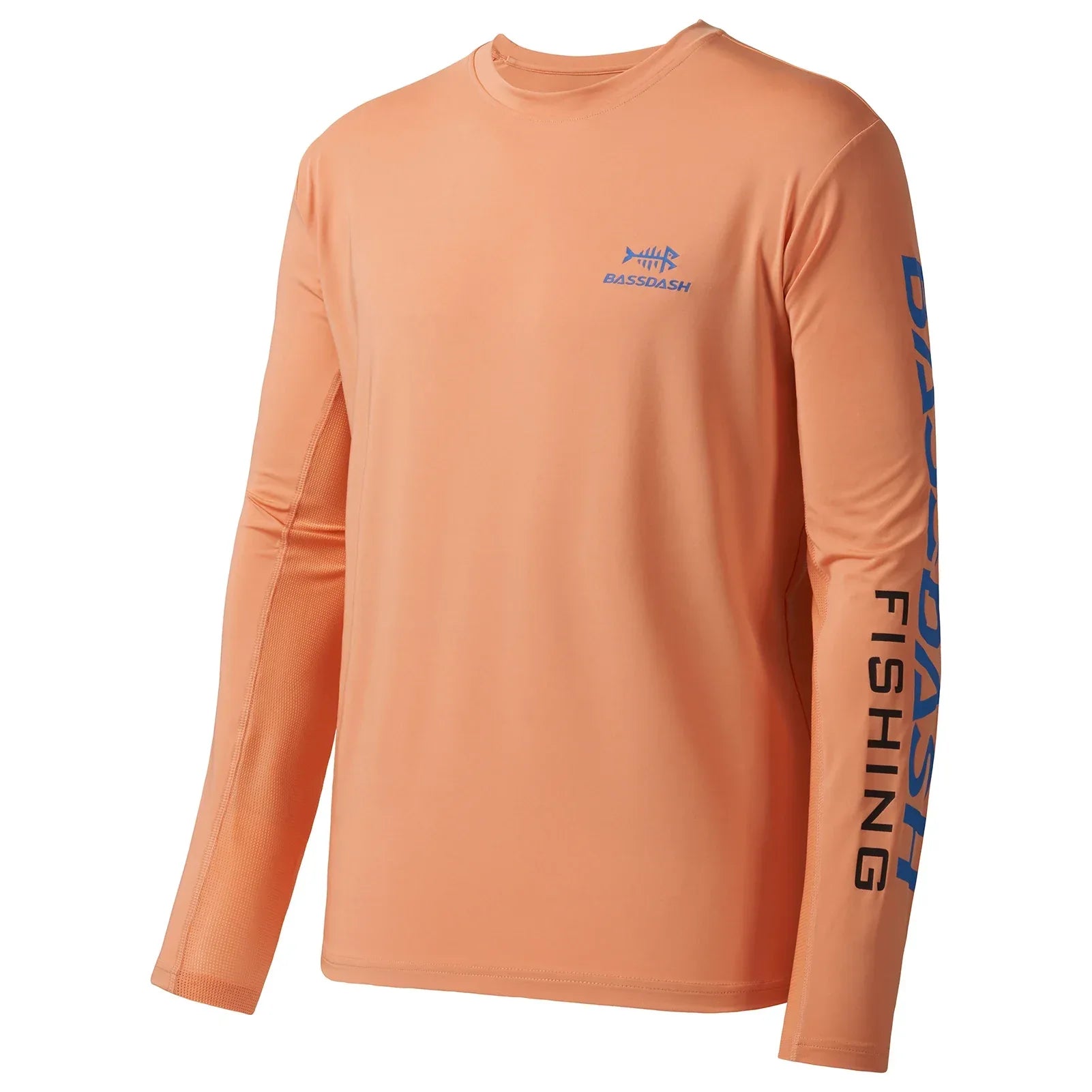 BASSDASH Men's UV Sun Protection Fishing Shirt Peach Blue