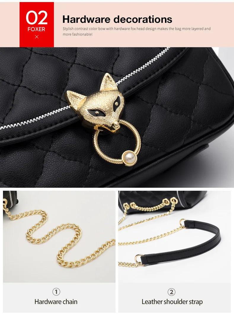 FOXER Split Leather Crossbody Bag