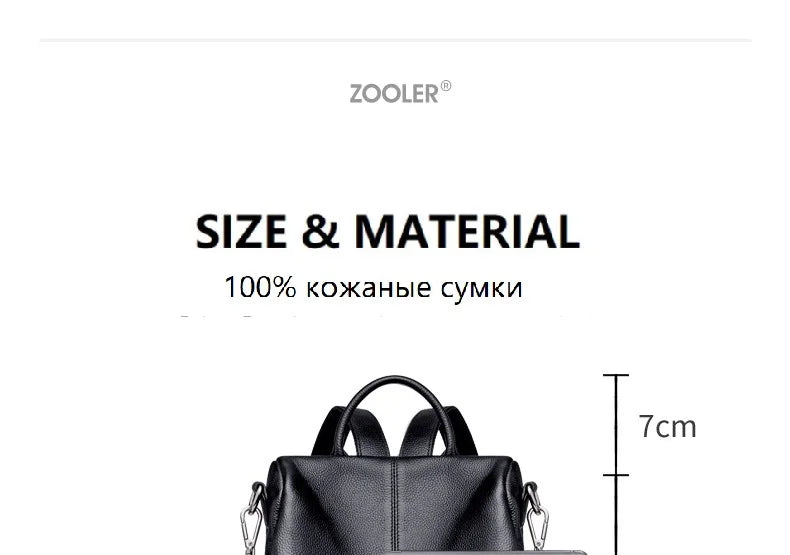 ZOOLER Hot Seller Women Cow Backpack 100% Genuine Leather Backpack Causal School Bags Travel Cowskin Female Backpacks#Z186