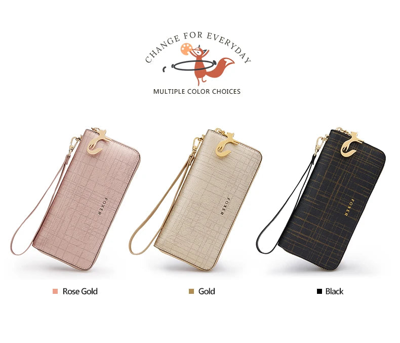 FOXER Women's Split Leather Wallet