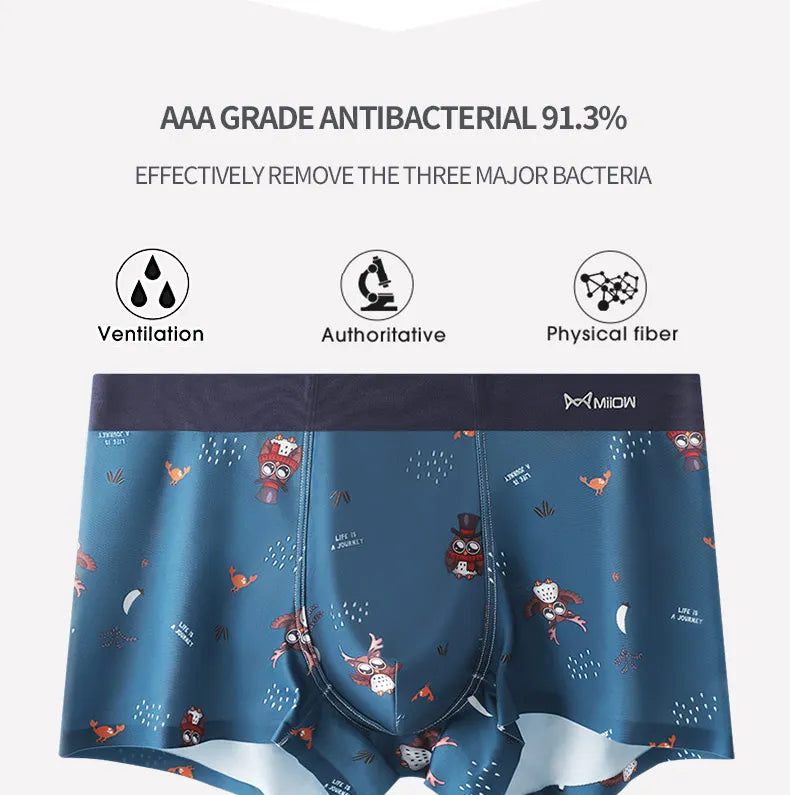 MiiOW Sexy Men Animal Print Boxers - 3Pcs Cotton Boxers