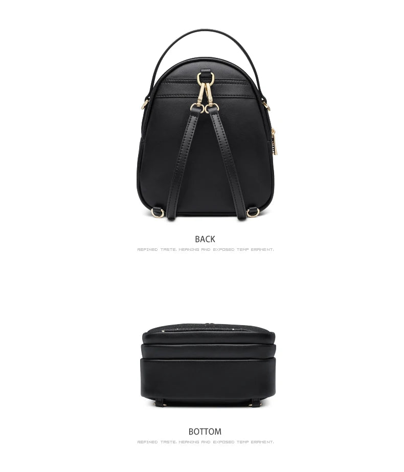 FOXER Glett Design Mini Female Backpack Split Leather Multilayer Space Women Shoulder Bag Fashion Handbag Best Festival Gift