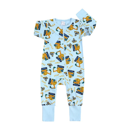 Kids Tales Storytime Cotton-Blend Double-Zip Baby Romper