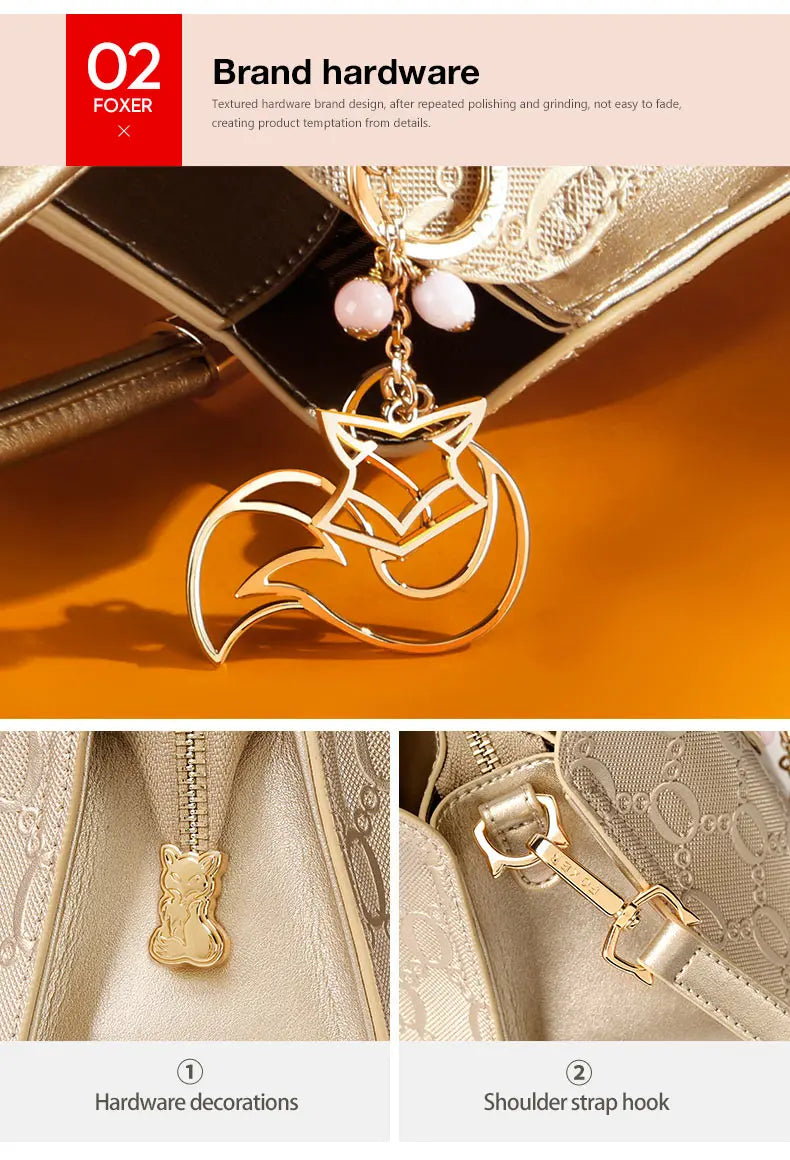 FOXER Split Leather Monogram Handbag
