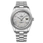 Men's Mechanical Glass Watch - Waterproof Stainless Steel with Date Display | Classic Timepiece