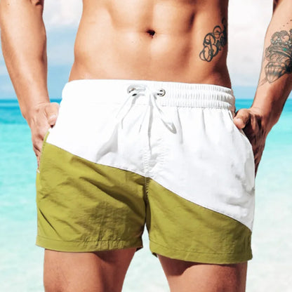 DESMIIT S7 Contrast Patchwork Swim Shorts with Mesh Liner