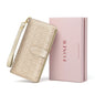 FOXER Split Leather Women's Long Wallet in Gold