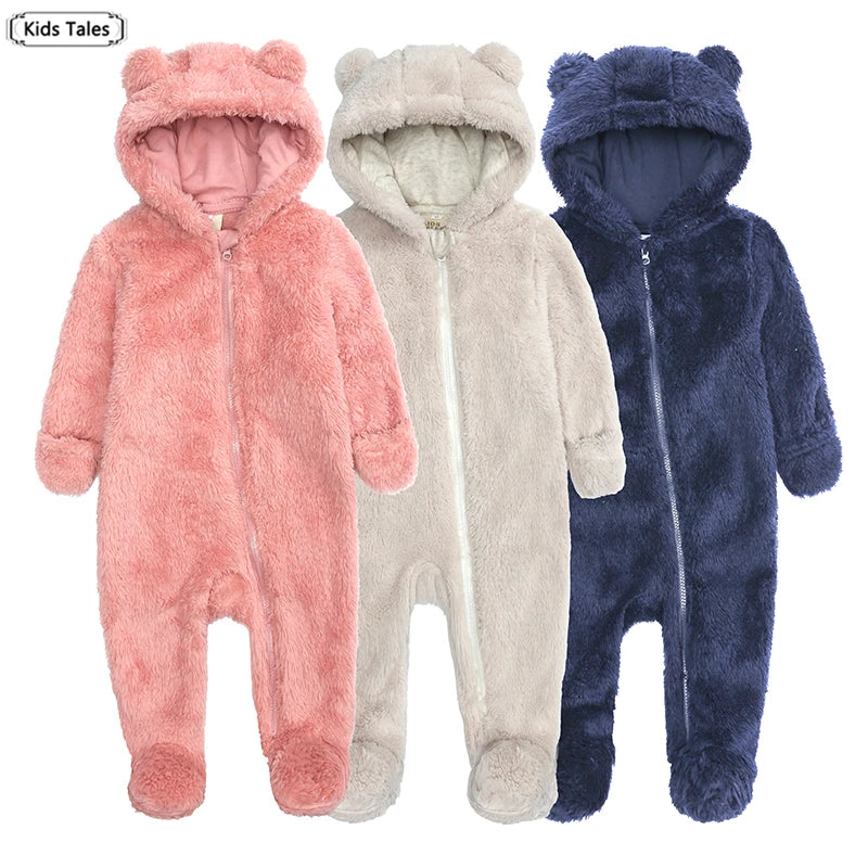 Kids Tales Cosy Cub Cotton-Lined Hooded Baby Romper