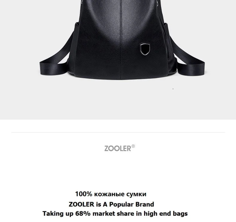 ZOOLER Hot Seller Women Cow Backpack 100% Genuine Leather Backpack Causal School Bags Travel Cowskin Female Backpacks#Z186