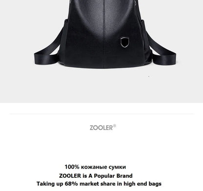 ZOOLER Hot Seller Women Cow Backpack 100% Genuine Leather Backpack Causal School Bags Travel Cowskin Female Backpacks#Z186