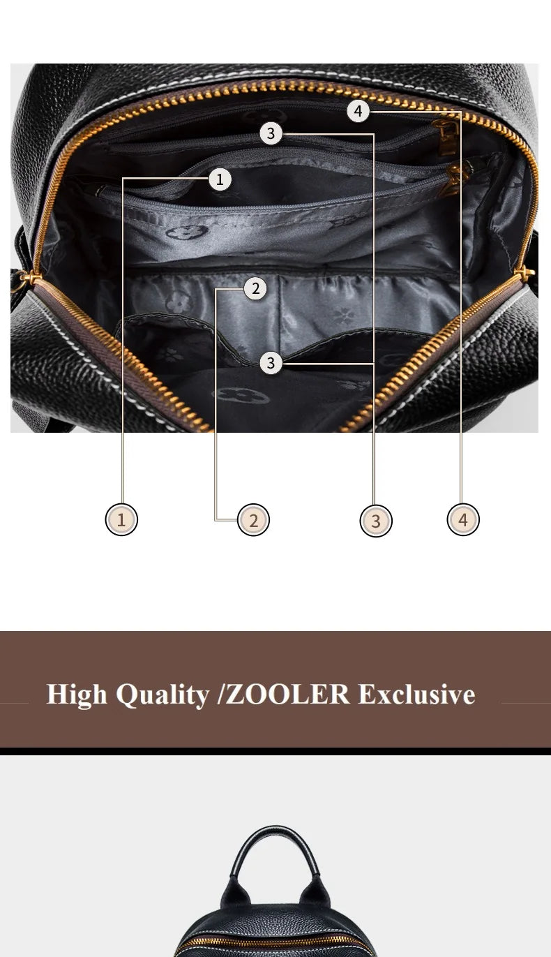 ZOOLER Top Sell Genuine leather Backpack Women Real Leather Travel Bags Style Backpack Soft Skin Female School Girl  Bags MY113
