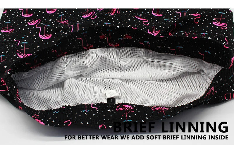 Men's polyester boardshorts by ShopHub NZ featuring vibrant print, ideal for surfing, swimming, and beachwear activities.