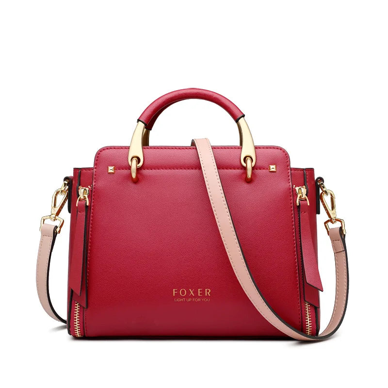 FOXER Split Leather Women's Shoulder Bag