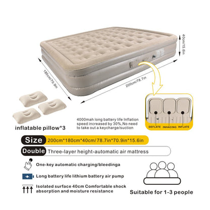 ECOTREK Inflatable Air Mattress 40cm High with Built-in Pump – Luxury Camping & Guest Air Bed (Single / Queen / King) ECOTREK