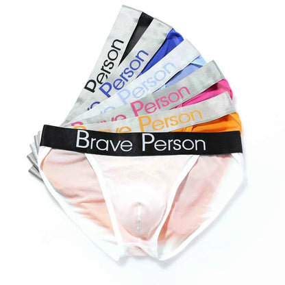 BRAVE PERSON Sexy Transparent Men's Briefs - Breathable Mesh Low-Waist Underwear for Ultimate Comfort