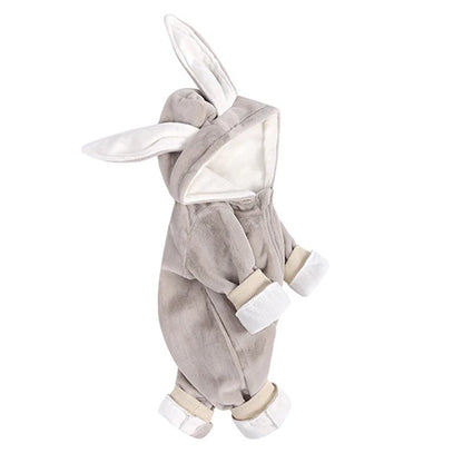 Kids Tales Tiny Trail Cotton-Blend Hooded Zip Baby Romper