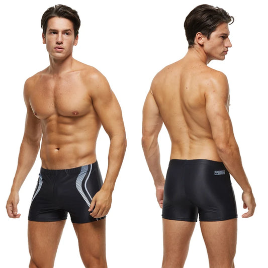 Men's swim trunks by ShopHub NZ, high-quality beach swimwear with padding, stylish summer surfing boxer shorts for men.