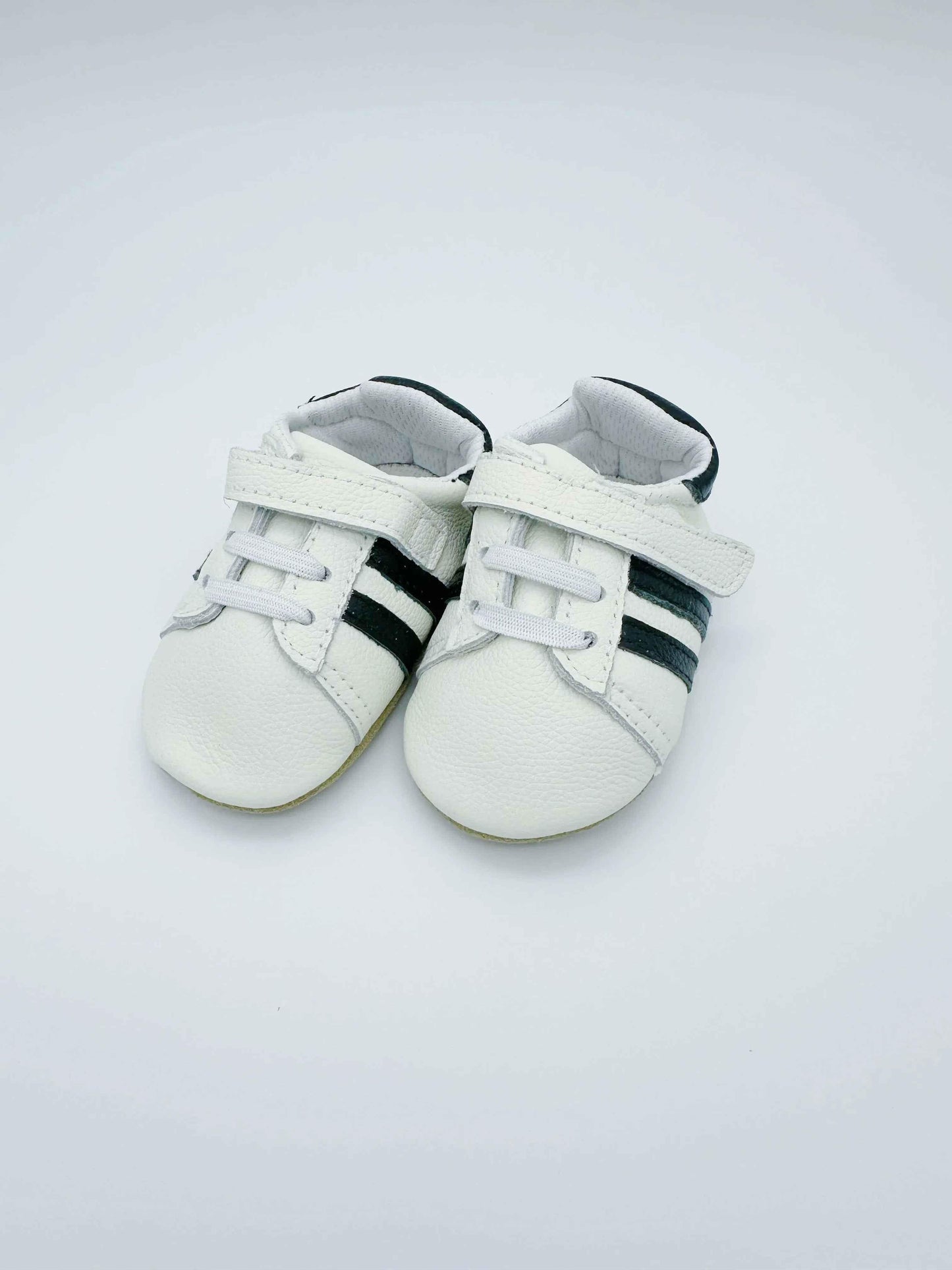 Sporty White Baby Leather Flat Shoes