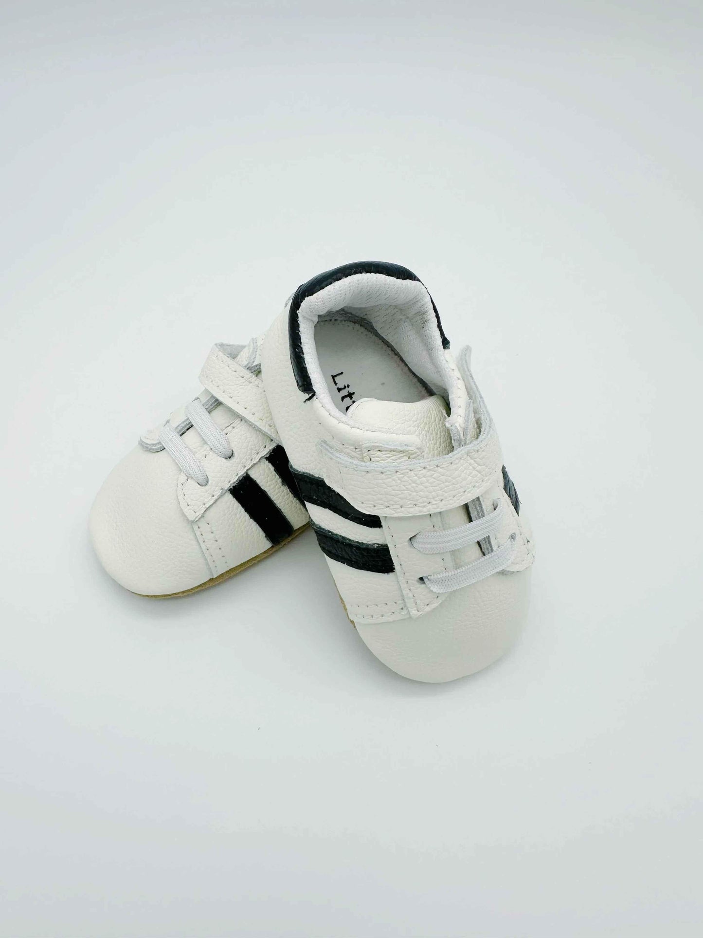 Sporty White Baby Leather Flat Shoes