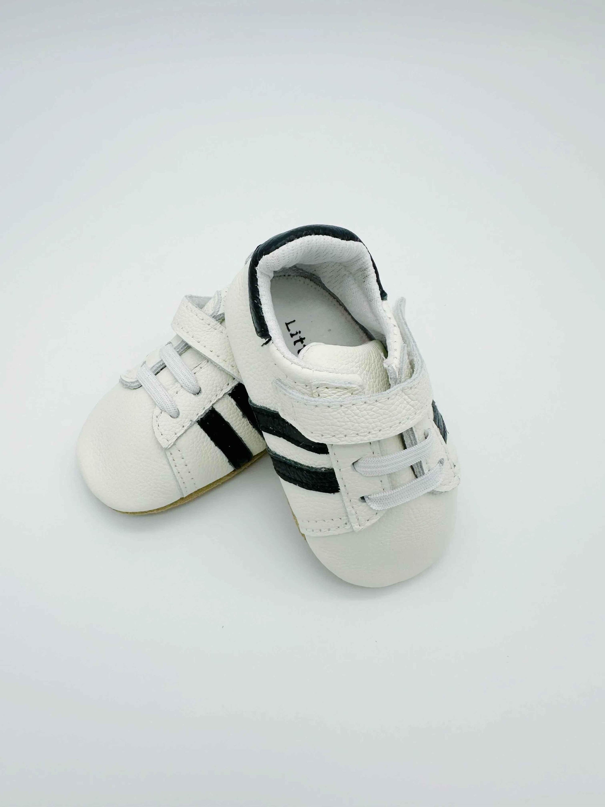 Sporty White Baby Leather Flat Shoes