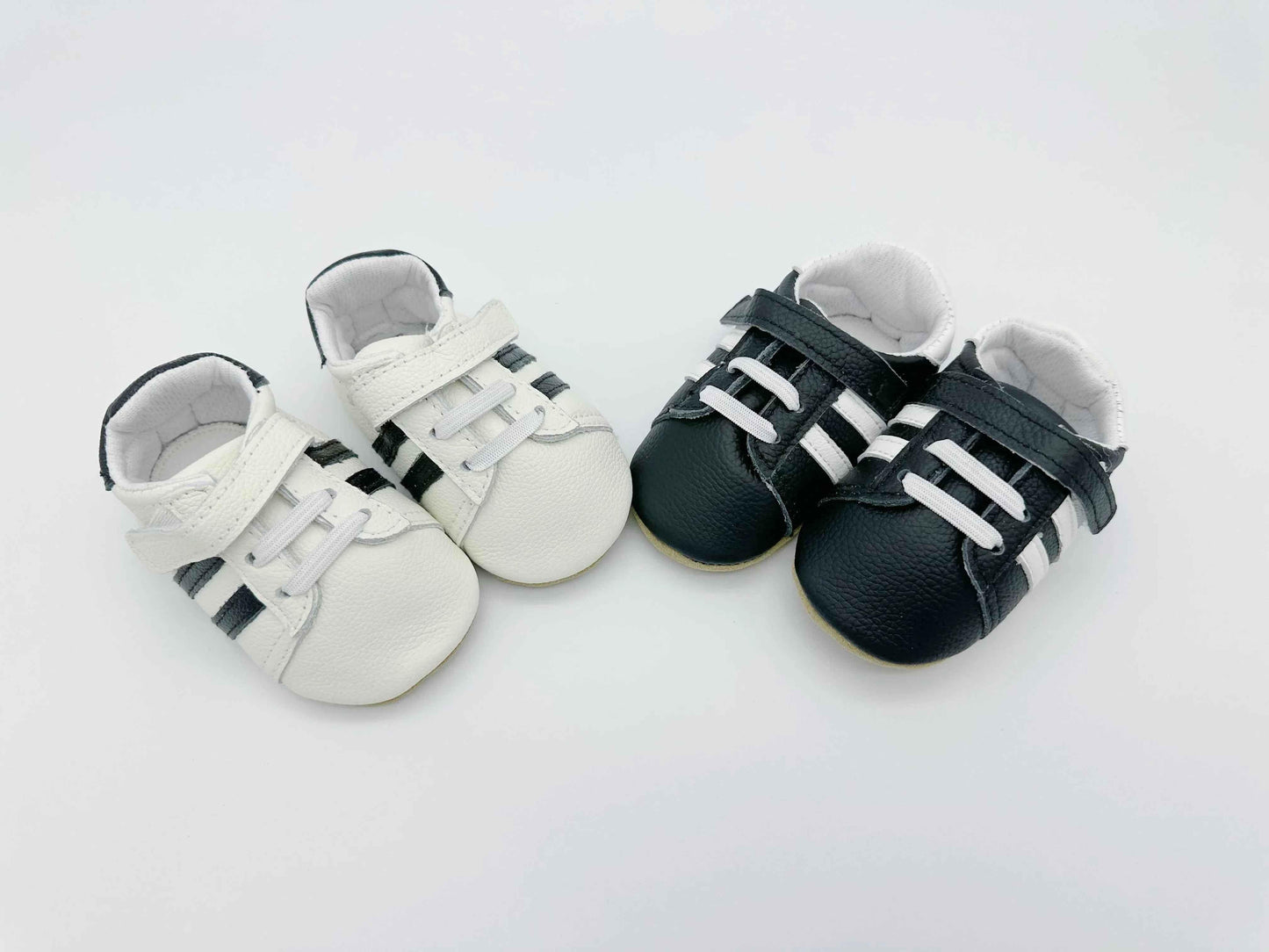 Sporty White Baby Leather Flat Shoes