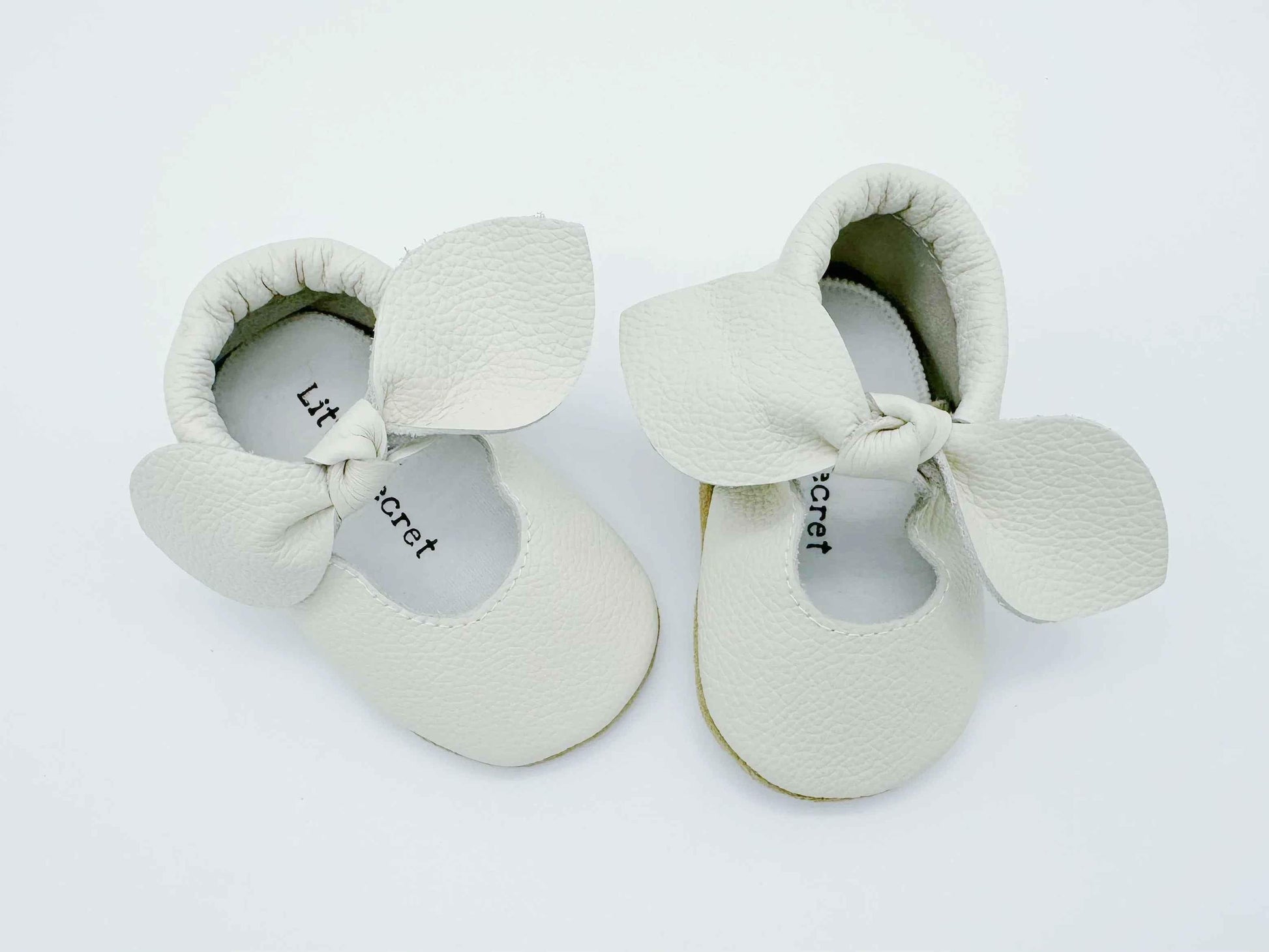 Bow White Baby Leather Flat Shoes