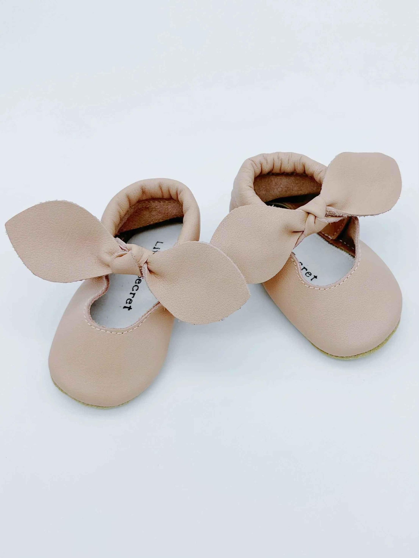 Bow Pink Baby Leather Flat Shoes