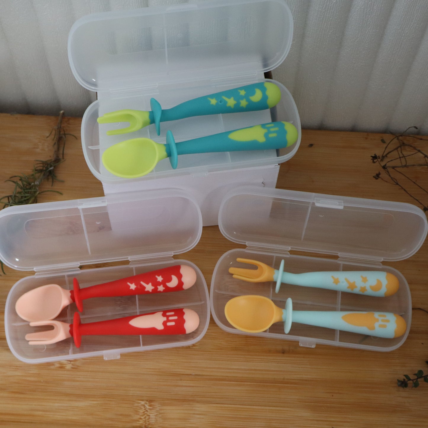 Bendable Baby Fork and Spoon Set - Self-Feeding Utensils