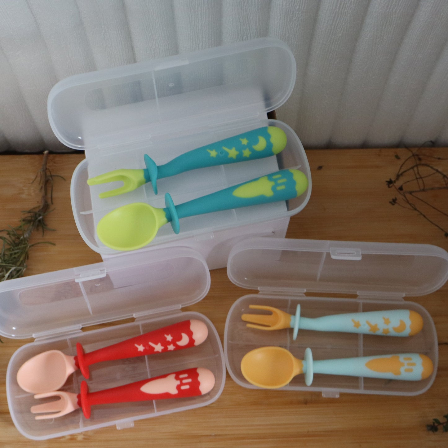 Bendable Baby Fork and Spoon Set - Self-Feeding Utensils