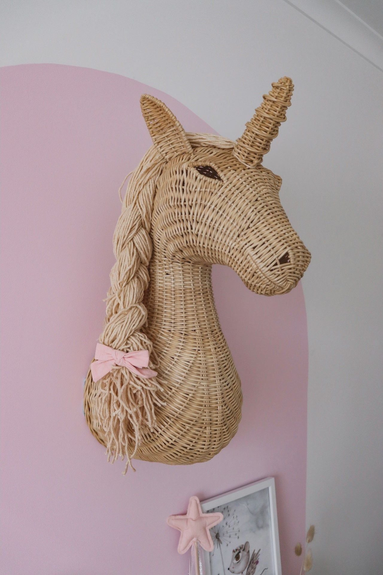 Rattan Unicorn wall mount Inkah Limited