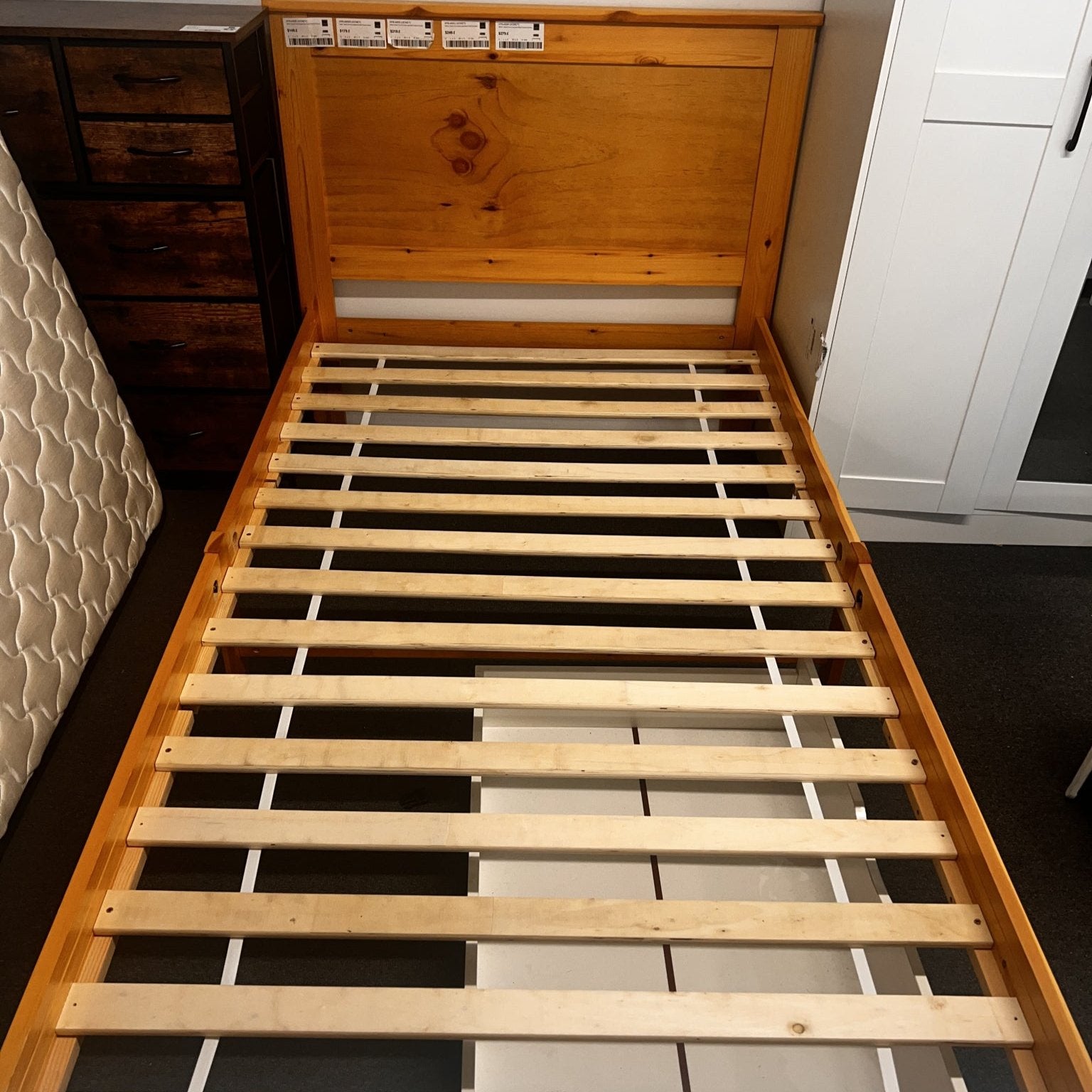 'Metro' Solid Pine Bed Frame Honey Single sue-e furniture