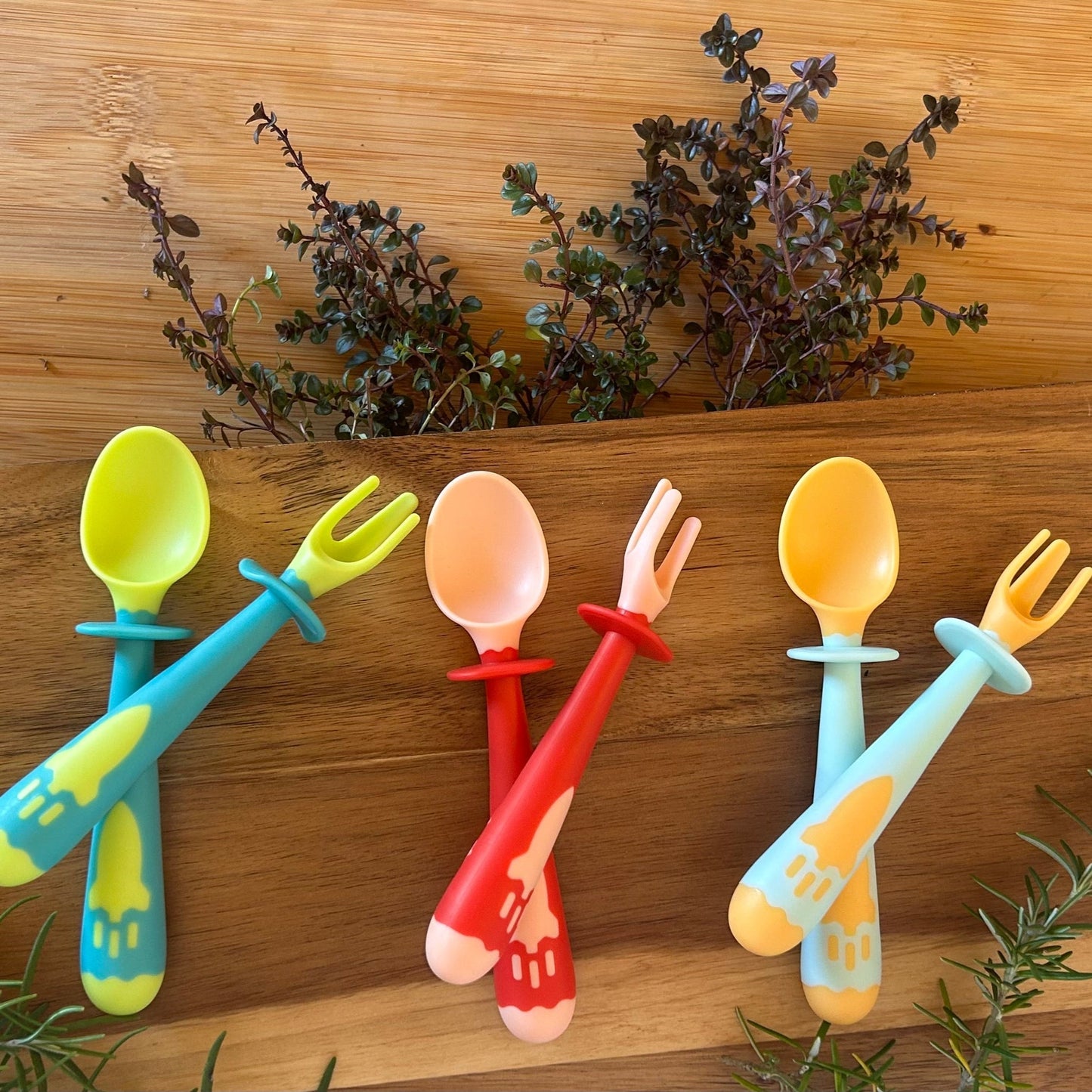 Bendable Baby Fork and Spoon Set - Self-Feeding Utensils
