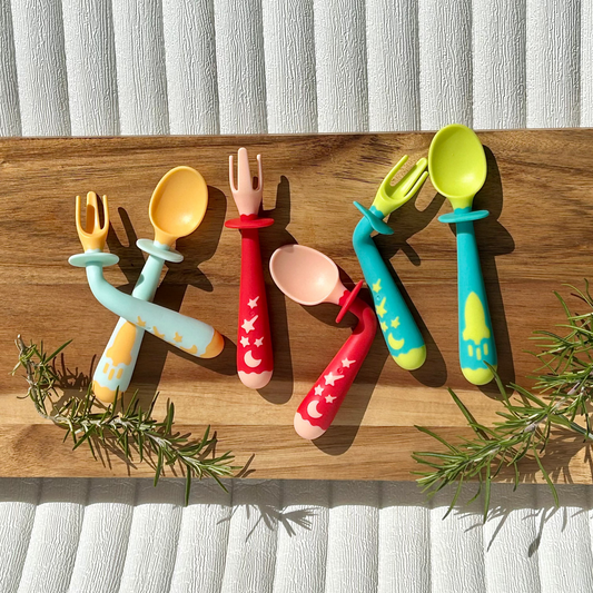Bendable Baby Fork and Spoon Set - Self-Feeding Utensils
