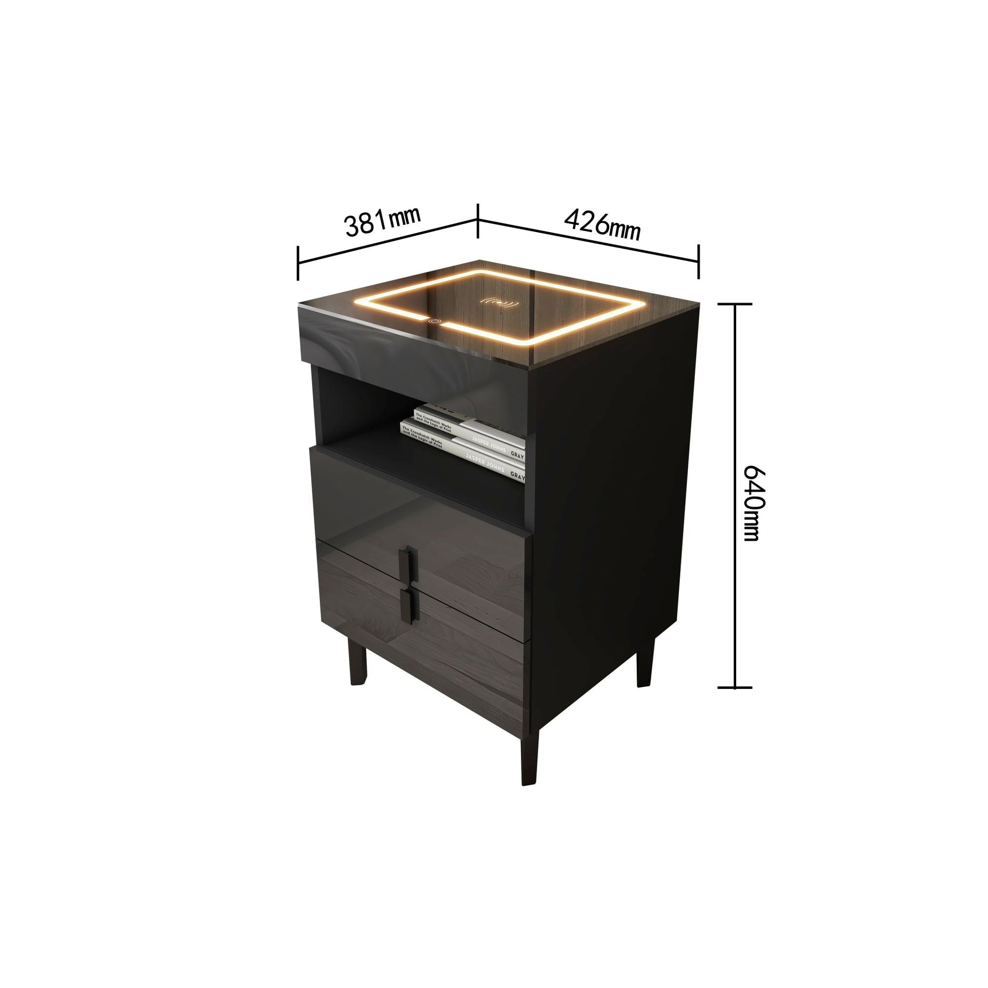 'Nicola' Smart Bedside Table with Intelligent Wireless Charging sue-e furniture