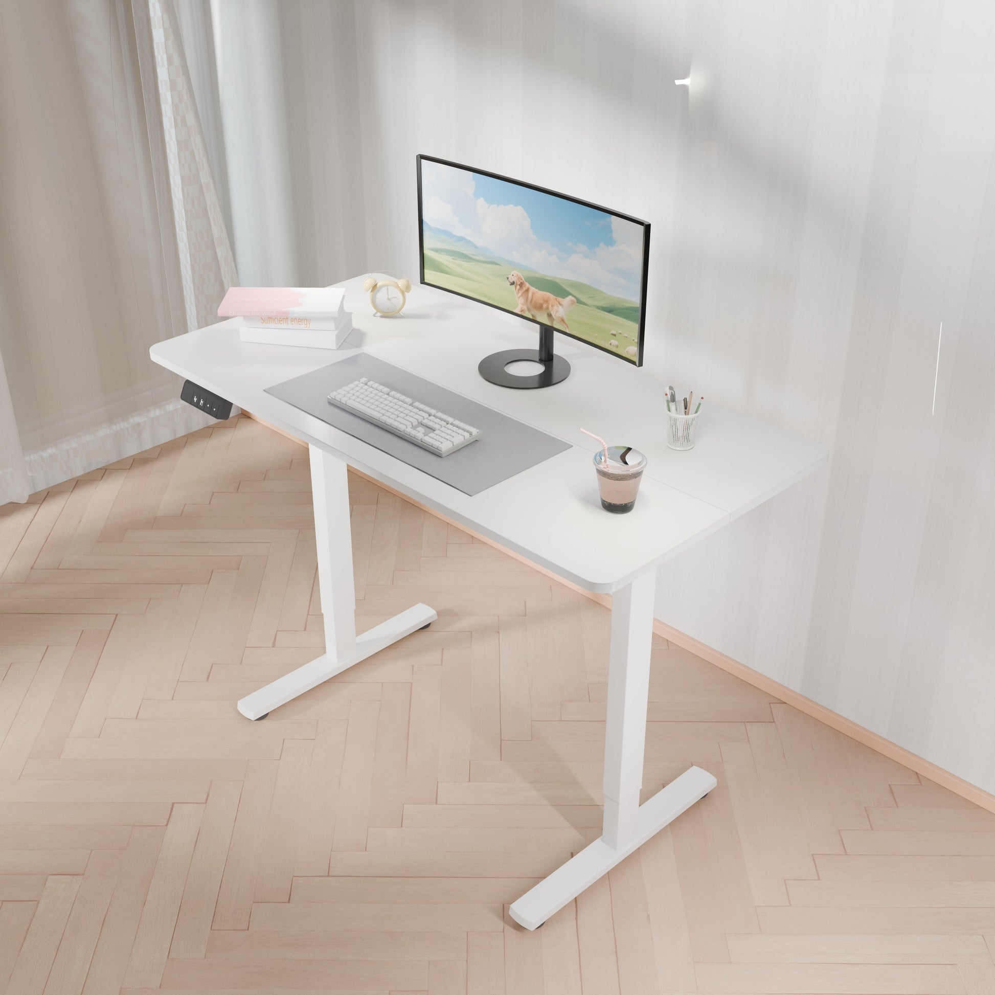 Electra Ergo Single Motor Sit Stand Desk White 1.2m sue-e furniture