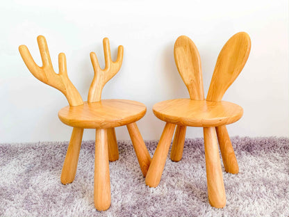 Solid Wood Kids Moose Chair - Adorable Zoo-Inspired Furniture for Little Ones