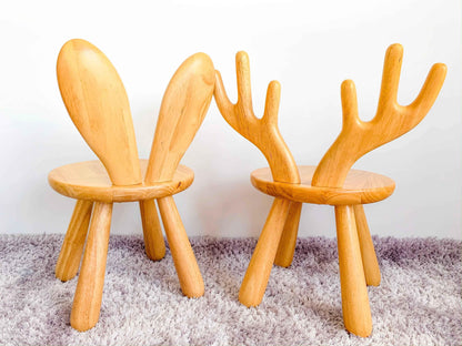 Solid Wood Kids Moose Chair - Adorable Zoo-Inspired Furniture for Little Ones