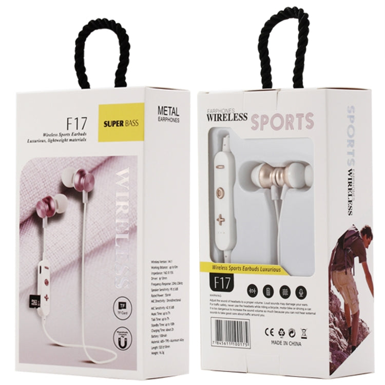 F17 Bluetooth 4.2 Hanging Neck Design Bluetooth Headset, Support Music Play & Switching & Volume Control & Answer
