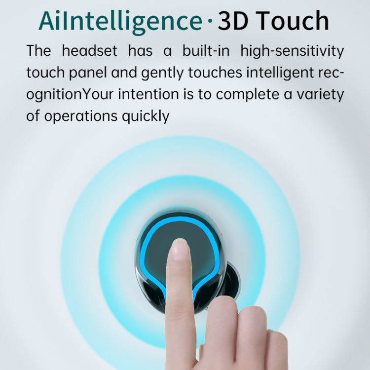 M9 Bluetooth 5.1 TWS Mirror Digital Display Wireless Bluetooth Earphone with Charging Box Flashlight , Support Touch & Siri & Battery Display