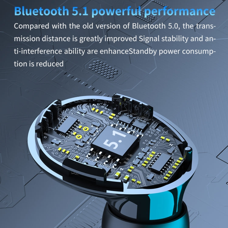 M10 Bluetooth 5.1 TWS Digital Display Wireless Bluetooth Earphone with Charging Box, Support Touch & Siri & Battery Display