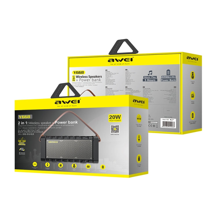 awei Y668 20W TWS Outdoor Bluetooth Speaker