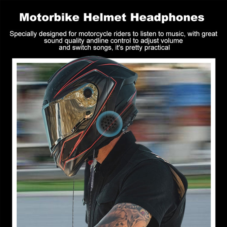 T33 3.5mm Interface Music Call Motorcycle Helmet Wired Headphone, Length: 1.2m
