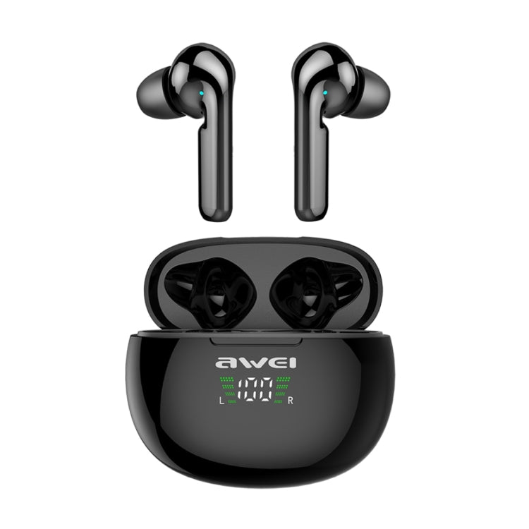 awei T15P Bluetooth V5.0 TWS Ture Wireless Sports LED Display Headset with Charging Case