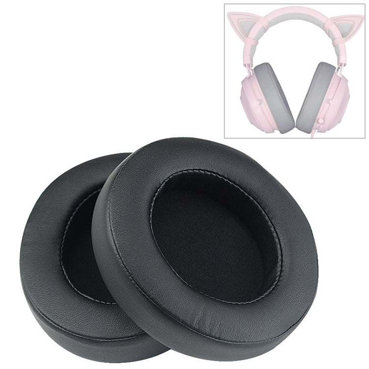 2 PCS For Razer Kraken 7.1 V2 Pro Headphone Cushion Sponge Black Net Cover Earmuffs Replacement Earpads
