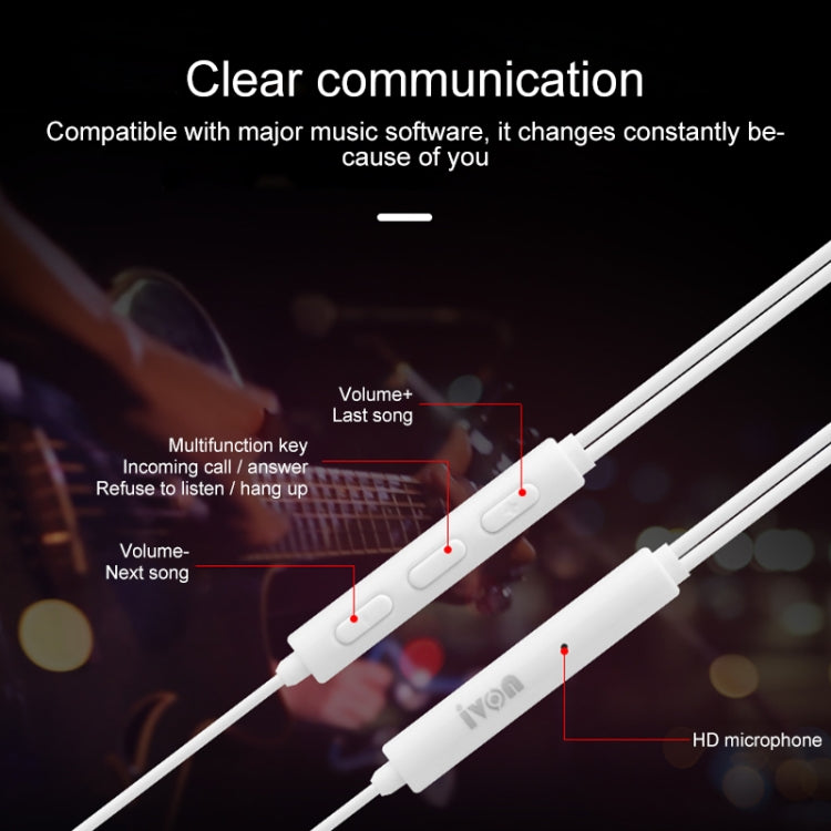 IVON E50 3.5mm Stereo Noise Reduction Earphone
