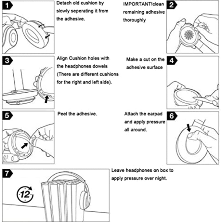 1 Pair Soft Sponge Earmuff Headphone Jacket for Audio-technica ATH-MSR7 / M50X / M20 / M40 / M40X